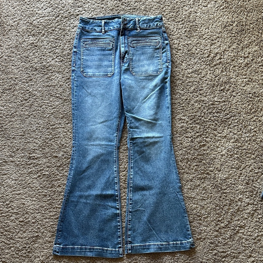 American Eagle Outfitters Blue Flare Leg Jeans